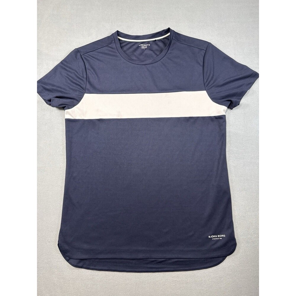 Björn Borg Hydro-Pro Men’s Large Navy Colorblock Athletic T-Shirt Recycled